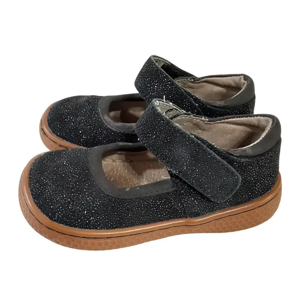 Livie & Luca Girls Gemma Mary Janes Black Glitter Ballet Flats Kids 5 Dress Shoe